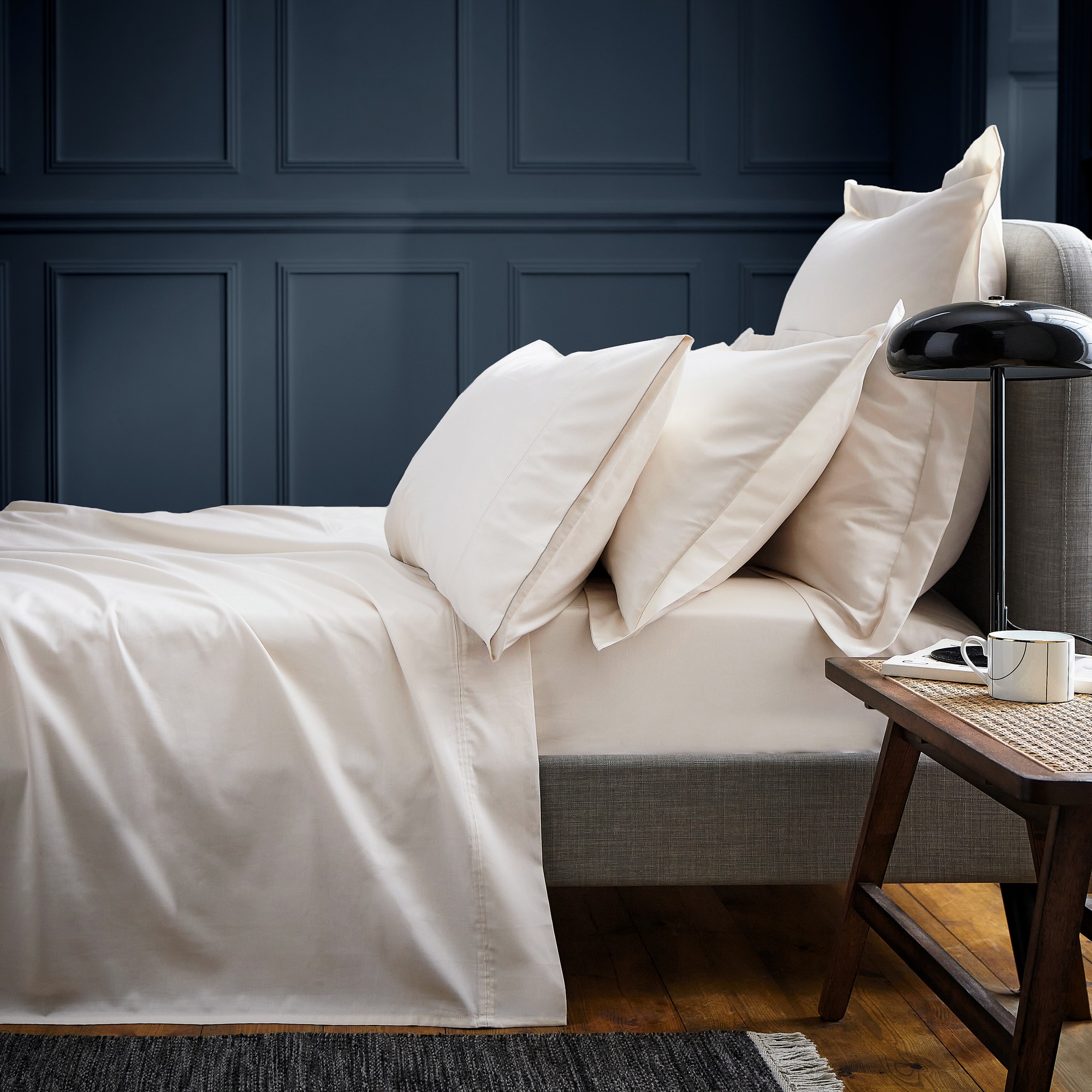 Plain Oxford Pillowcase By Bedeck of Belfast in Cashmere Cream buy online from the rug seller uk